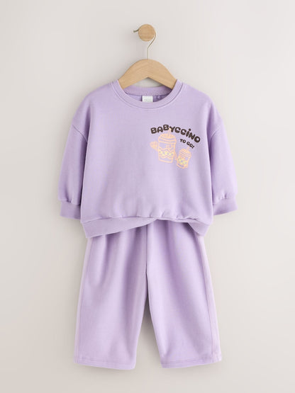Lilac Babychino Crew Neck Sweatshirt and Barrel