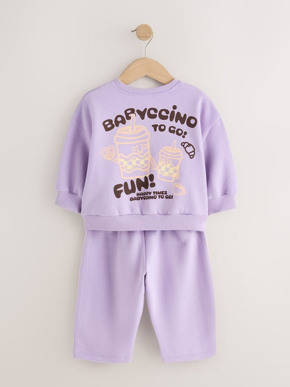 Lilac Babychino Crew Neck Sweatshirt and Barrel