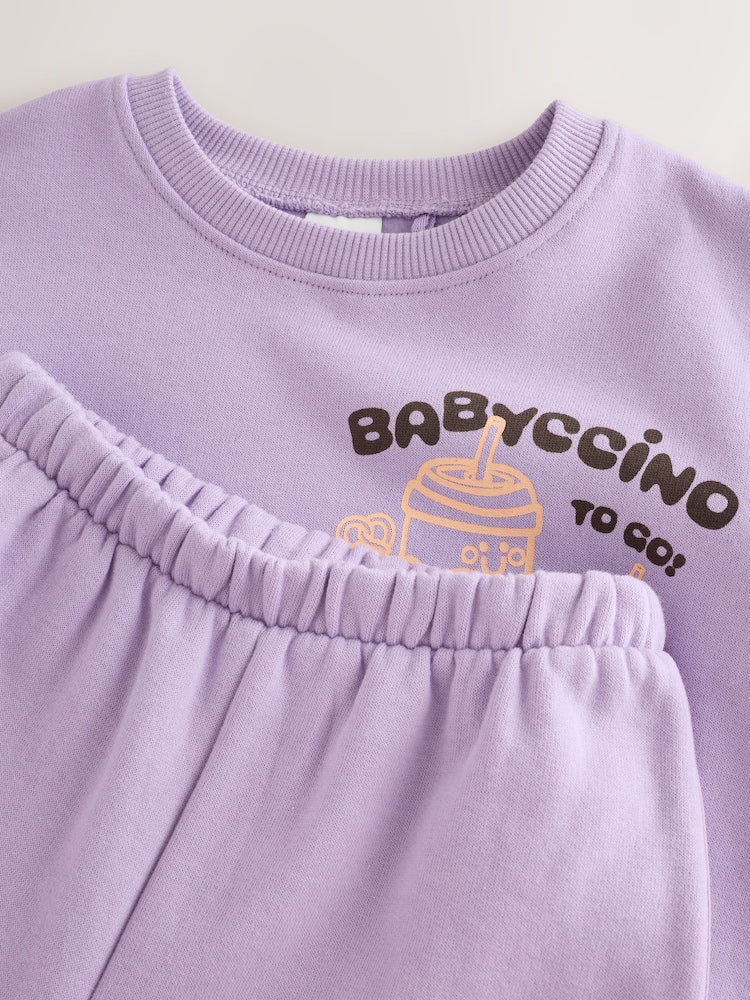 Lilac Babychino Crew Neck Sweatshirt and Barrel