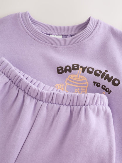 Lilac Babychino Crew Neck Sweatshirt and Barrel