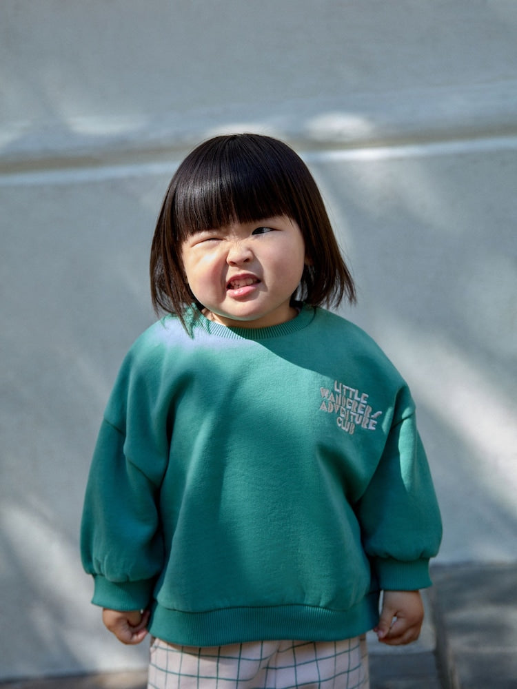 Green Little Wanderers Club Crew Neck Sweatshirt and Barrel Trousers Set (3mths-7yrs)