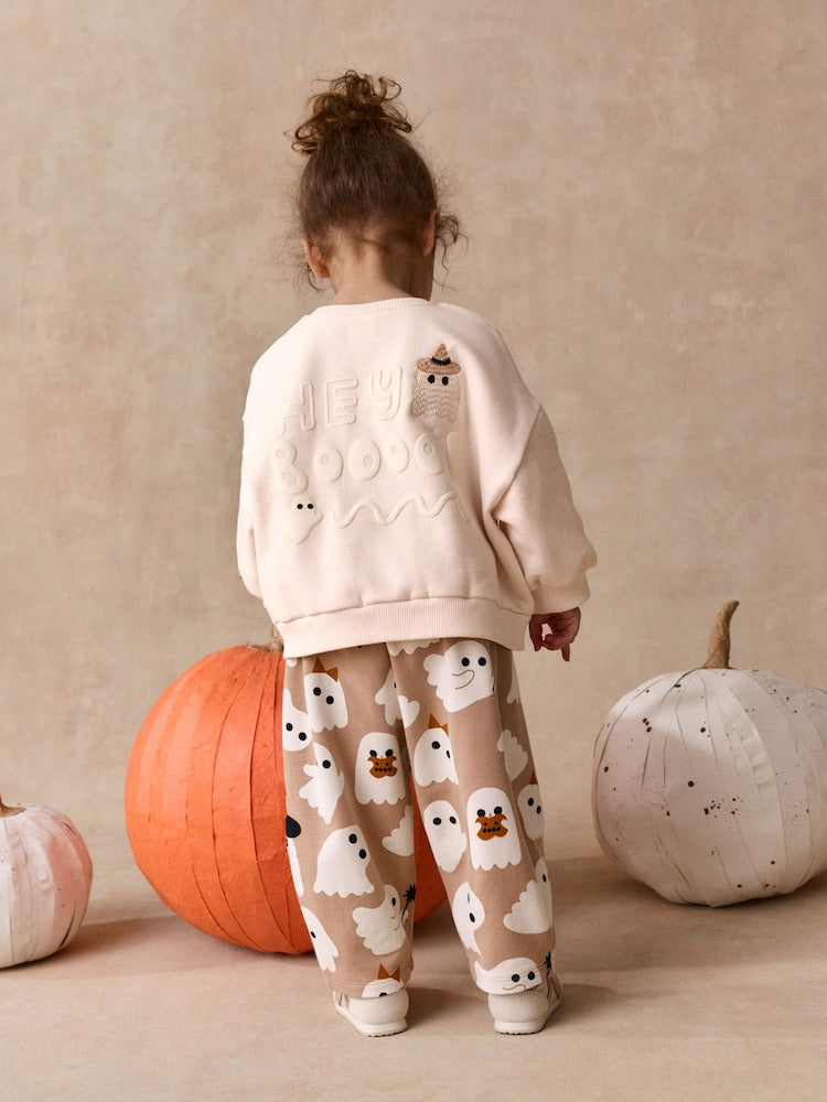 Beige Ghost Sweatshirt and Barrel Set (3mths-7yrs) - Beige Ghost Sweatshirt and Barrel / 12-18 Months (80-86cm)