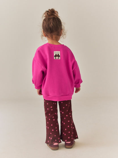 Berry Pink Minnie Mouse Spot Sweatshirt and Flare Set (6mths-7yrs)