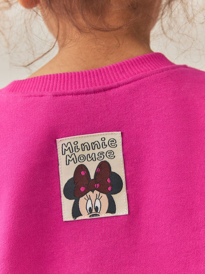 Berry Pink Minnie Mouse Spot Sweatshirt and Flare Set (6mths-7yrs)