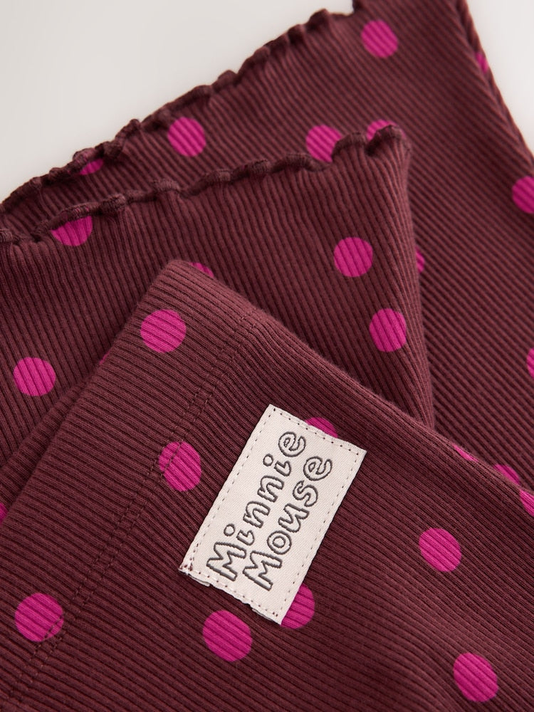 Berry Pink Minnie Mouse Spot Sweatshirt and Flare Set (6mths-7yrs)