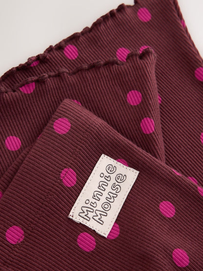 Berry Pink Minnie Mouse Spot Sweatshirt and Flare Set (6mths-7yrs)