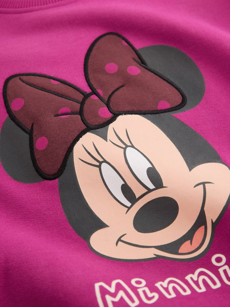 Berry Pink Minnie Mouse Spot Sweatshirt and Flare Set (6mths-7yrs)