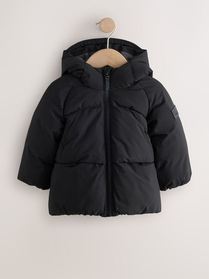 Black Padded Coat (6mths-7yrs) - Black / 12 - 18 Months (80 - 86cm)