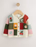 Patchwork Autumnal Crochet Baby Cardigan (0mths-2yrs) - Patchwork Autumnal Crochet Baby / Up to 1 Month (50-56cm)