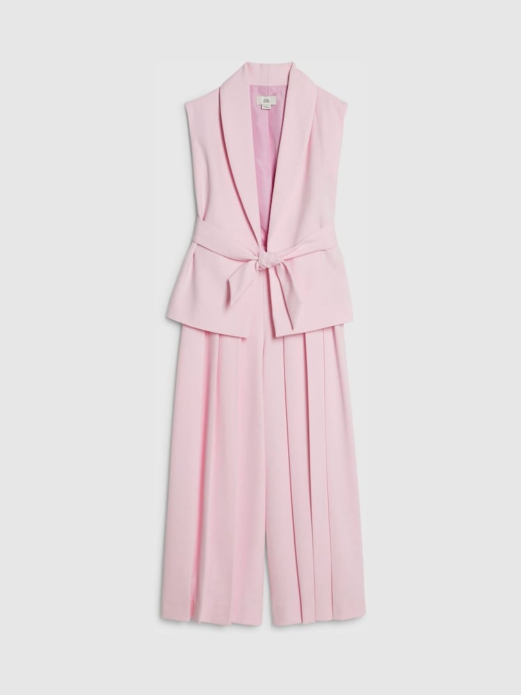 River Island Pink Sleeveless Blazer &amp; Pleated Trousers Set