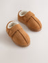 Tan Brown Warm Lined Touch Fastening Cupsole Slippers - Size EU 19 (UK 3) - Tan Brown