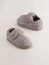 Neutral Borg Warm Lined Touch Fastening Cupsole Slippers - Size EU 19 (UK 3) - Neutral Borg