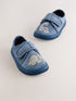 Blue Dino Barefoot Touch Fastening Cupsole Slippers - Size EU 19 (UK 3) - Blue Dino