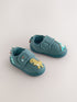 Teal Dino Touch Fastening Cupsole Slippers