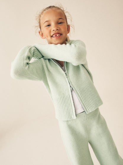 Green Knitted Hoodie &amp; Trousers Set (3-16yrs)