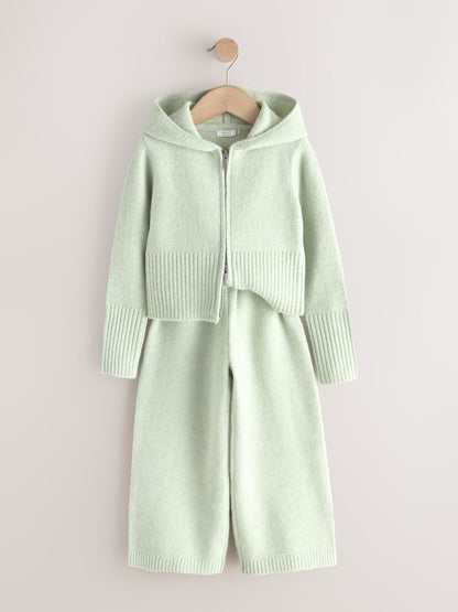 Green Knitted Hoodie &amp; Trousers Set (3-16yrs)