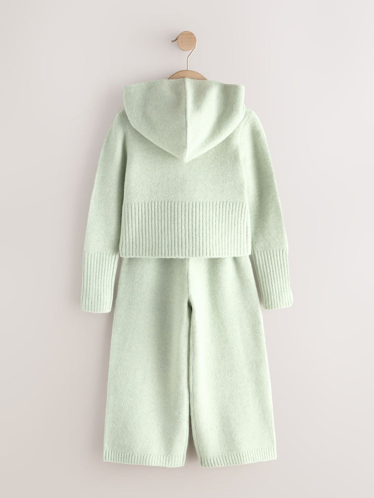 Green Knitted Hoodie &amp; Trousers Set (3-16yrs)