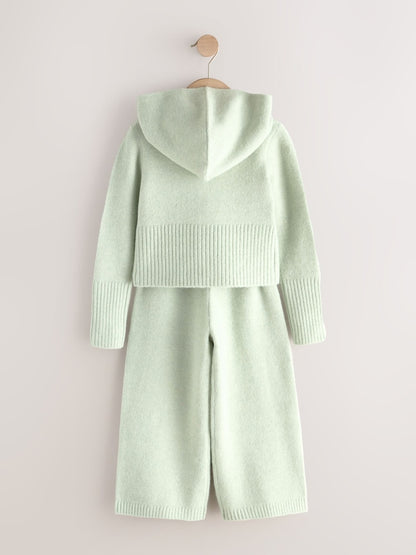Green Knitted Hoodie &amp; Trousers Set (3-16yrs)