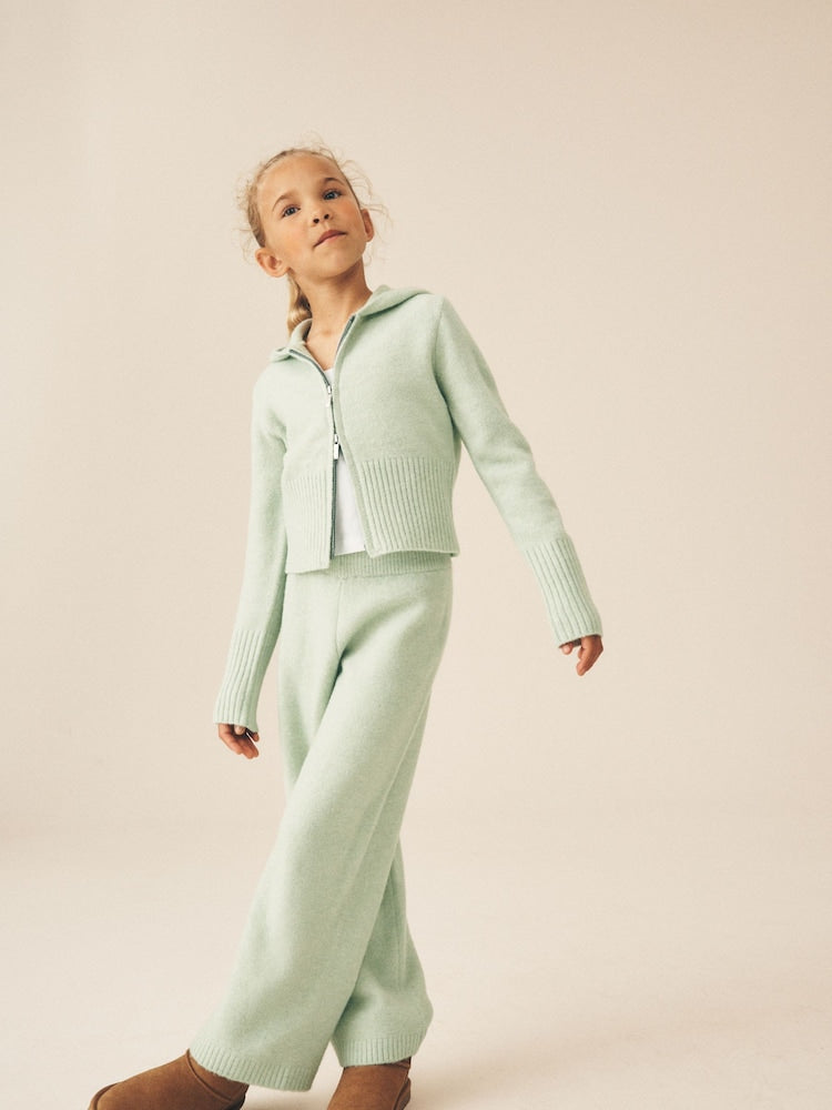 Green Knitted Hoodie &amp; Trousers Set (3-16yrs)