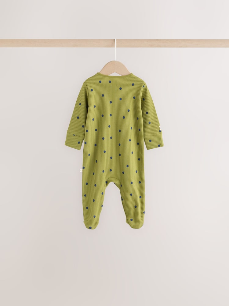 Green Floral Wrap Baby Sleepsuits 4 Pack (0mths-2yrs)