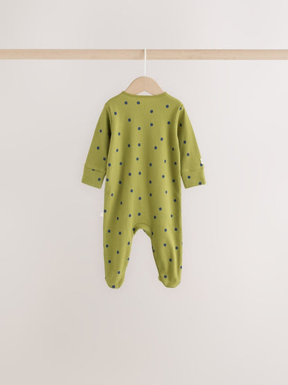 Green Floral Wrap Baby Sleepsuits 4 Pack (0mths-2yrs)