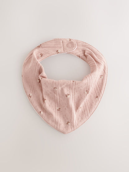 Brown Ditsy Floral Baby Dribble Bibs 5 Pack