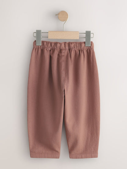 Chocolate Brown Embroidered Pullon Trousers (3mths-7yrs)