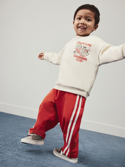Red/Ecru Crew Neck Joggers Set (3mths-7yrs)