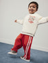 Red/Ecru Crew Neck Joggers Set (3mths-7yrs)