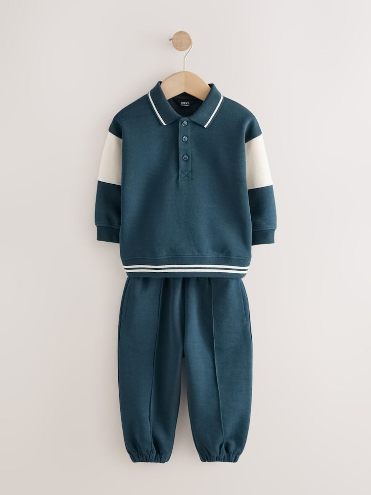 Neutral Polo Joggers Set (3mths-7yrs)