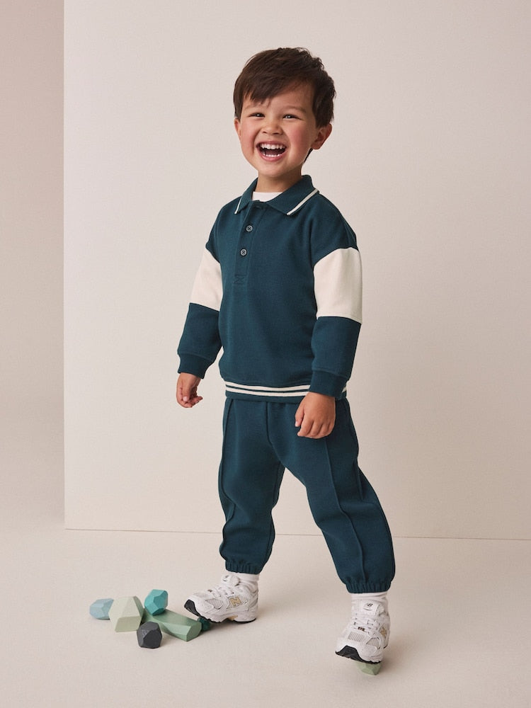 Neutral Polo Joggers Set (3mths-7yrs)