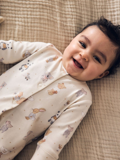 Neutral Animal Baby Sleepsuits 3 Pack (0-2yrs)