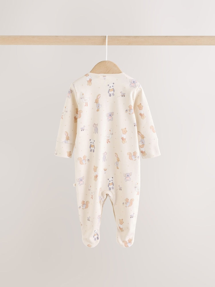 Neutral Animal Baby Sleepsuits 3 Pack (0-2yrs)