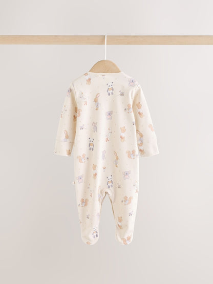 Neutral Animal Baby Sleepsuits 3 Pack (0-2yrs)