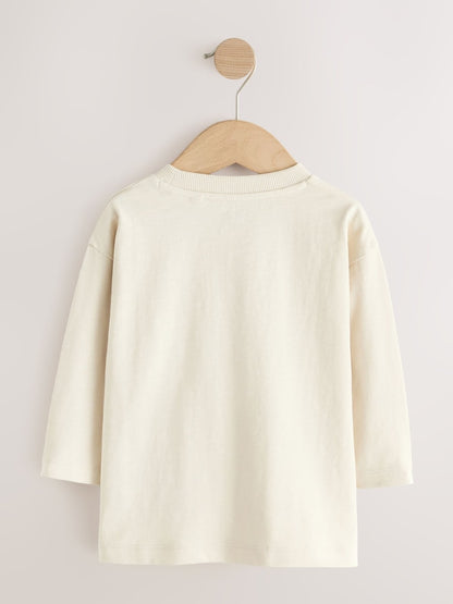 Cream Bear with Santa Hat Long Sleeve Christmas
