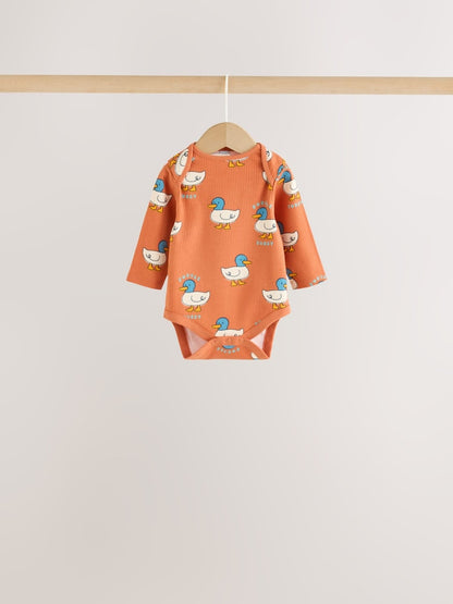 Bright Animal Long Sleeve Bodysuits 5 Pack