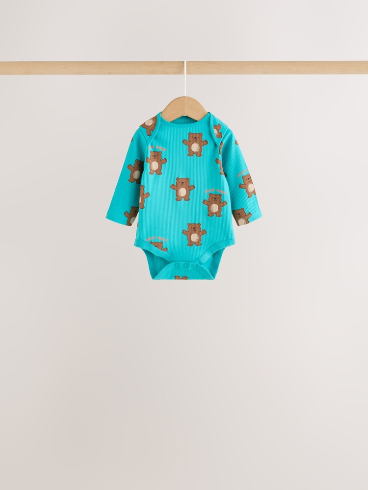 Bright Animal Long Sleeve Bodysuits 5 Pack
