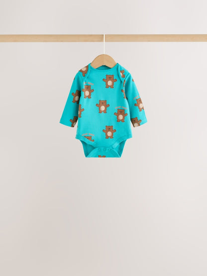 Bright Animal Long Sleeve Bodysuits 5 Pack