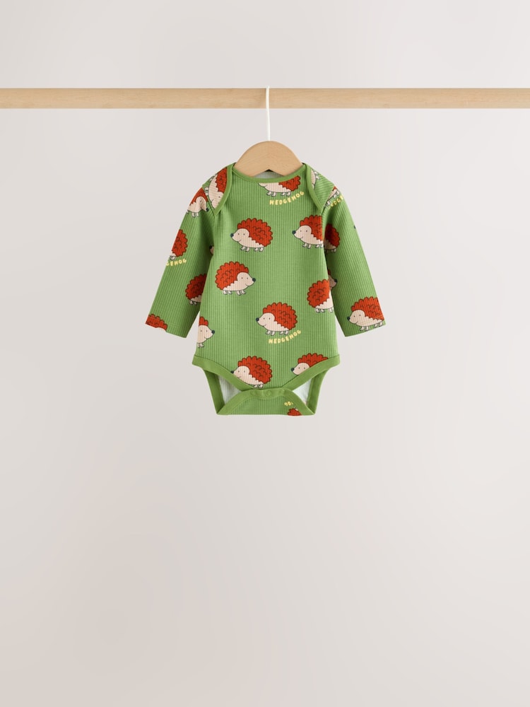 Bright Animal Long Sleeve Bodysuits 5 Pack