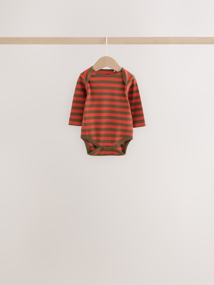 Multi Stripe Long Sleeve Bodysuits 5 Pack
