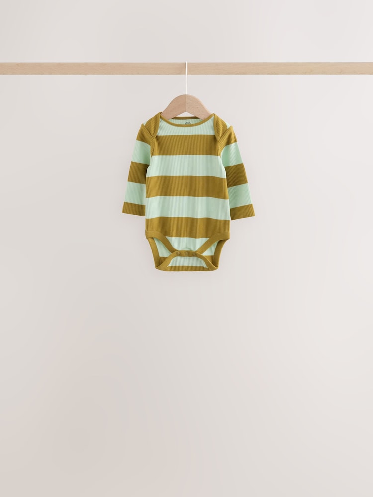 Multi Stripe Long Sleeve Bodysuits 5 Pack