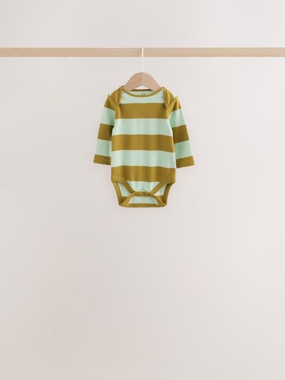 Multi Stripe Long Sleeve Bodysuits 5 Pack