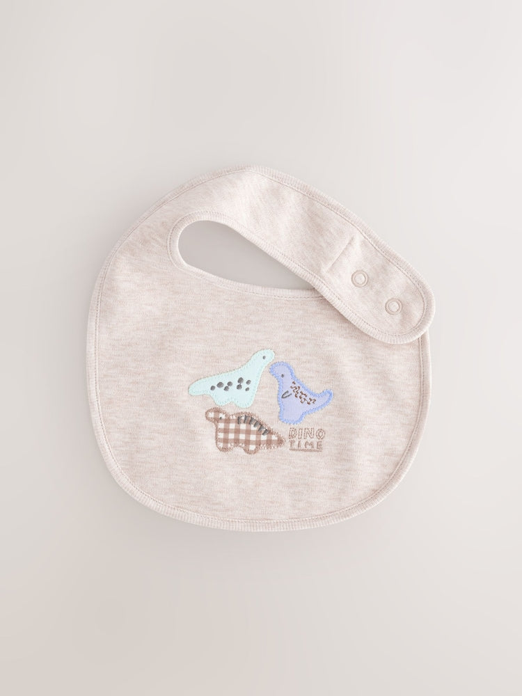 Neutral Dinosaur Baby Bibs 3 Pack