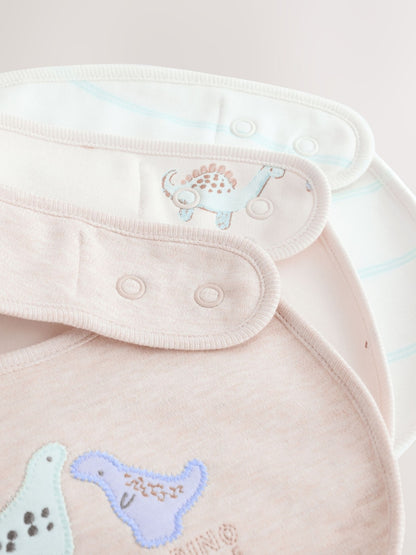 Neutral Dinosaur Baby Bibs 3 Pack