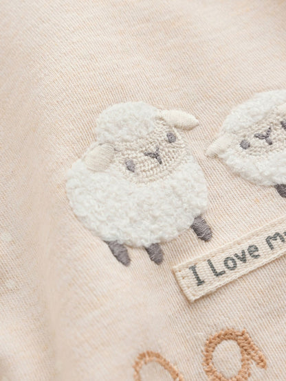Neutral I Love My Daddy Long Sleeve Baby Bodysuit