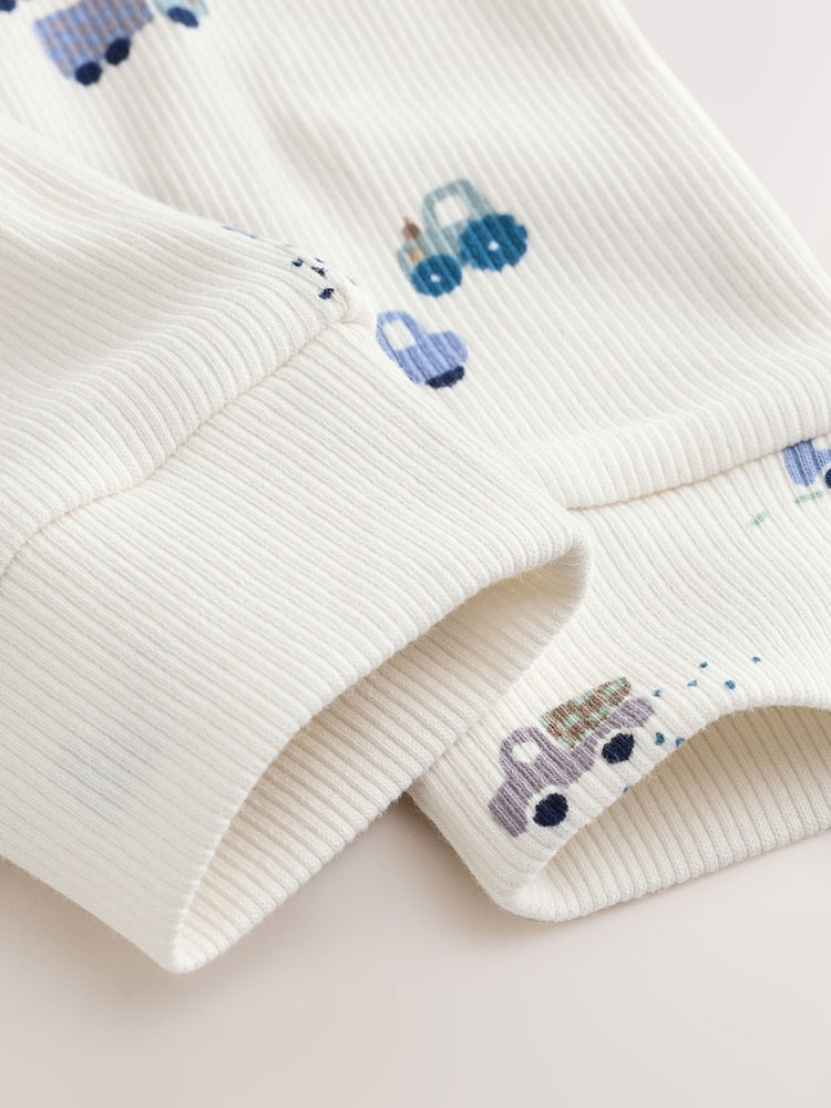 Blue Transport Baby Knitted Cardigan, Bodysuit and Leggings Set (0mths-2yrs)
