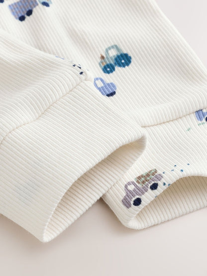 Blue Transport Baby Knitted Cardigan, Bodysuit and Leggings Set (0mths-2yrs)
