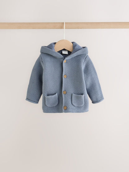 Blue Transport Baby Knitted Cardigan, Bodysuit and Leggings Set (0mths-2yrs)