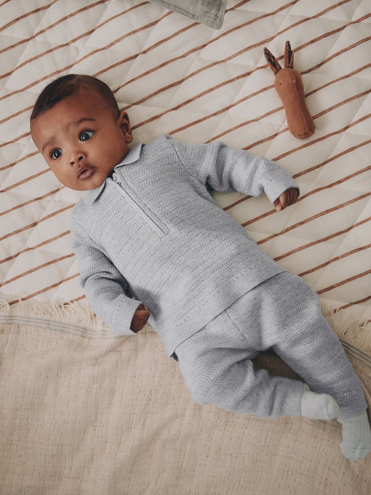 Grey Knitted Jumper and Leggings Baby Set (0mths-2yrs) - Grey Knitted / Up to 1 Month (50-56cm)