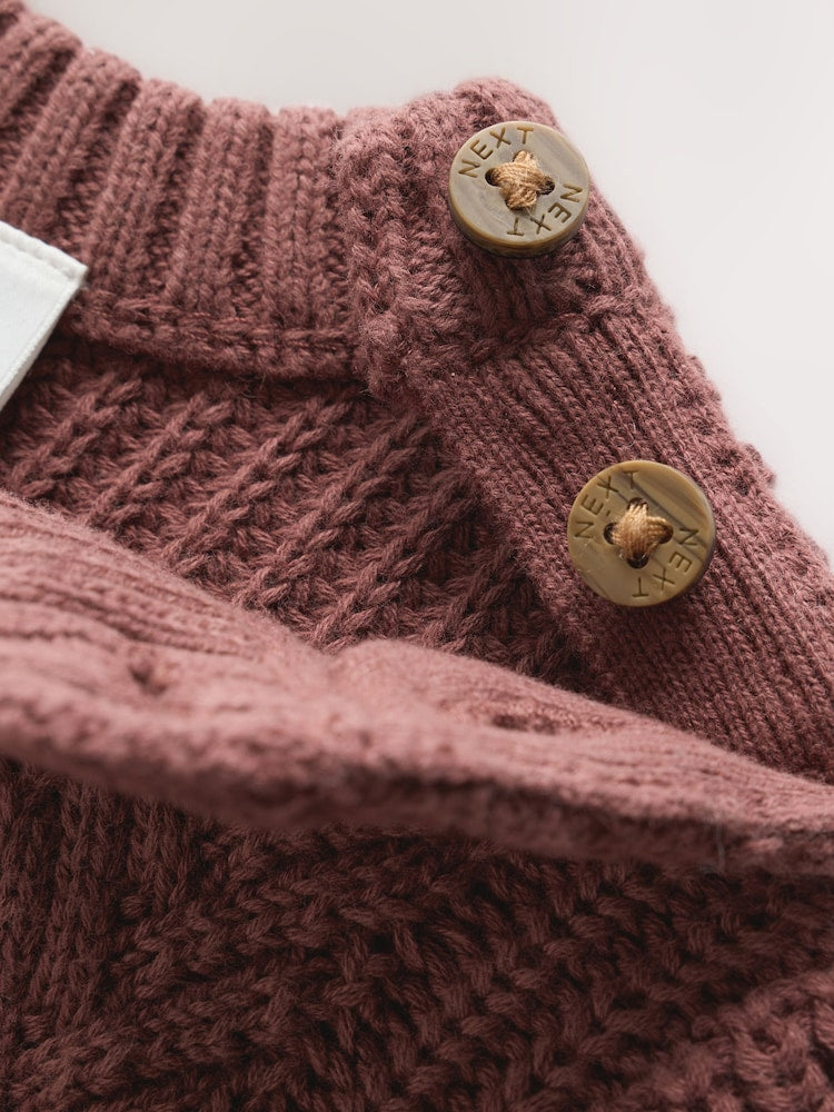 Chocolate Brown Baby Cable Knit Jumper and Leggings Set (0mths-2yrs)